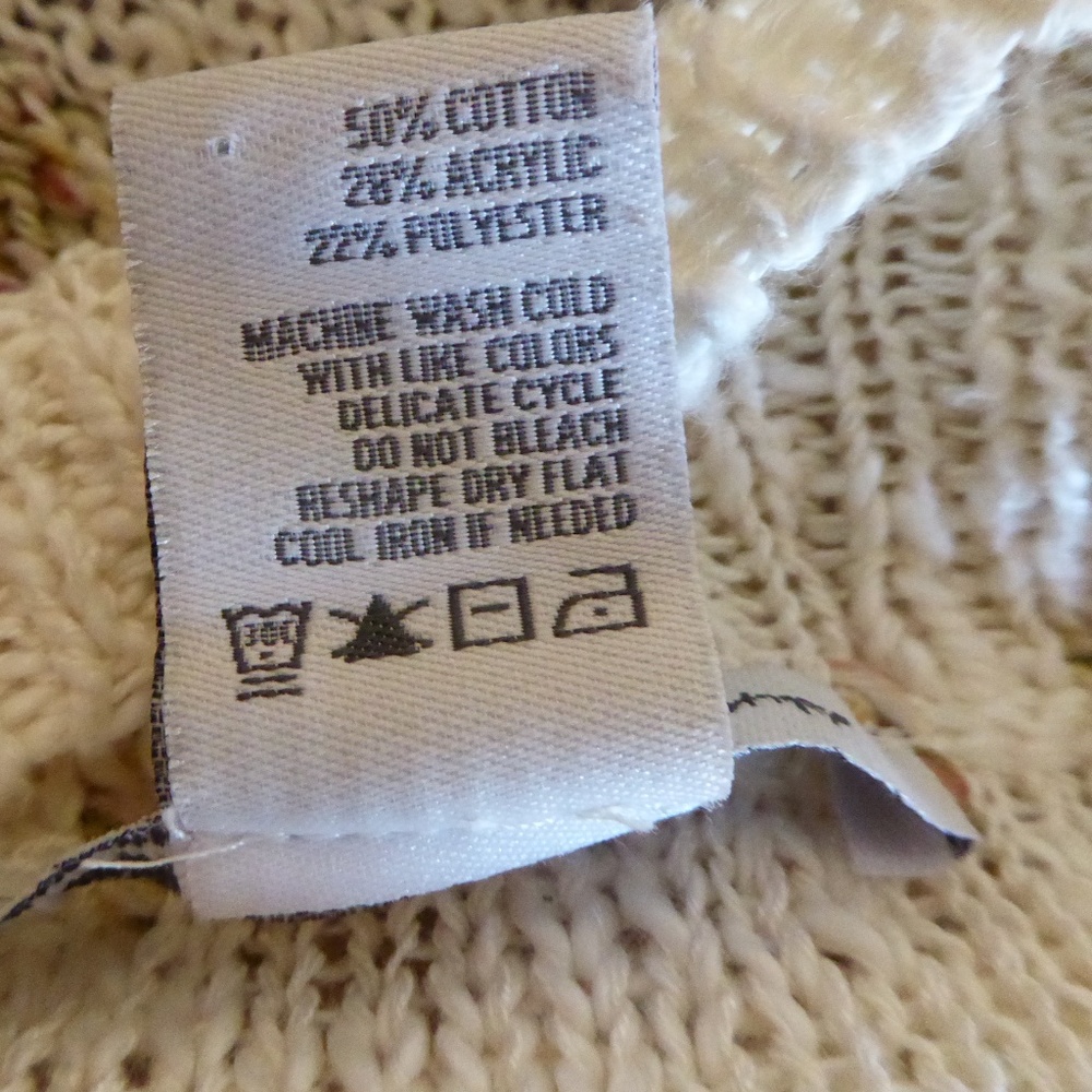 American Rag Cream Brown Open Knit Wrap Cardigan M - Picture 7 of 7